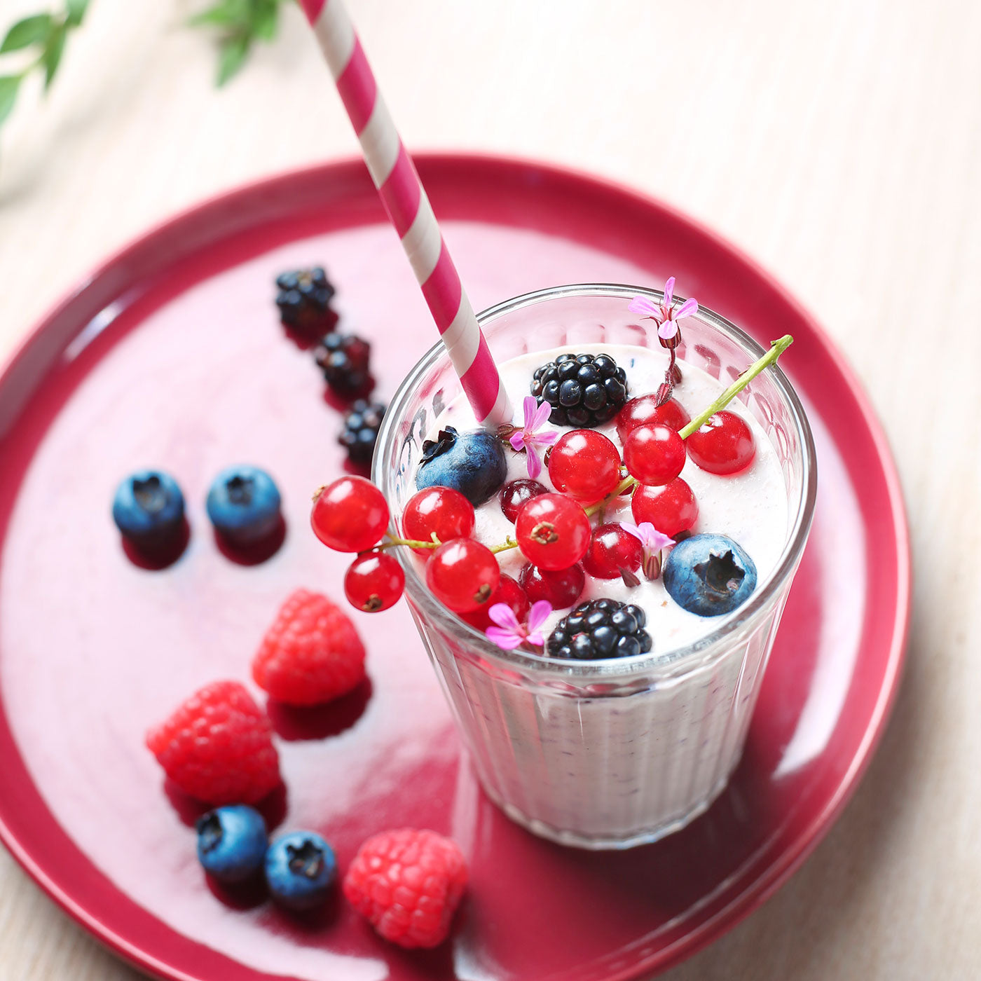 Beeren Hafer Smoothie viel Protein