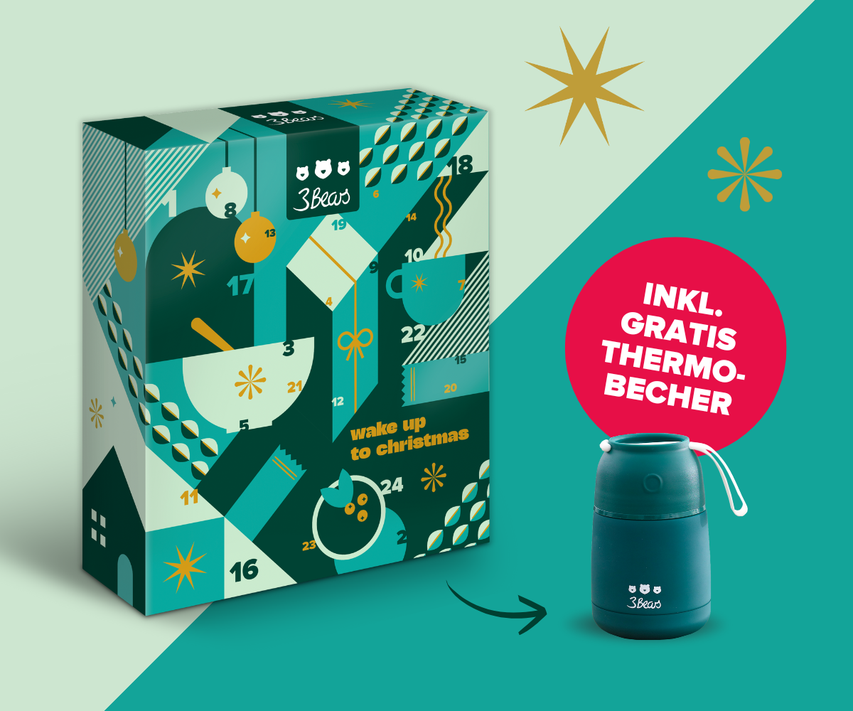 3Bears Adventskalender 2025 + GRATIS Thermobecher