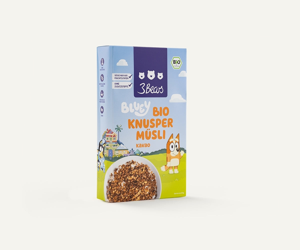 3Bears Bluey Organic Crunchy Muesli - Cocoa, developed in collaboration with Bluey, no refined sugar and additives #size_325g