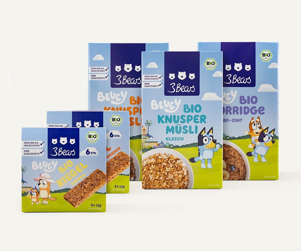 3Bears Bluey Set, in Kooperation mit Bluey entwickelt, Süße nur aus Fruchtzutaten und ohne Zusatzstoffe