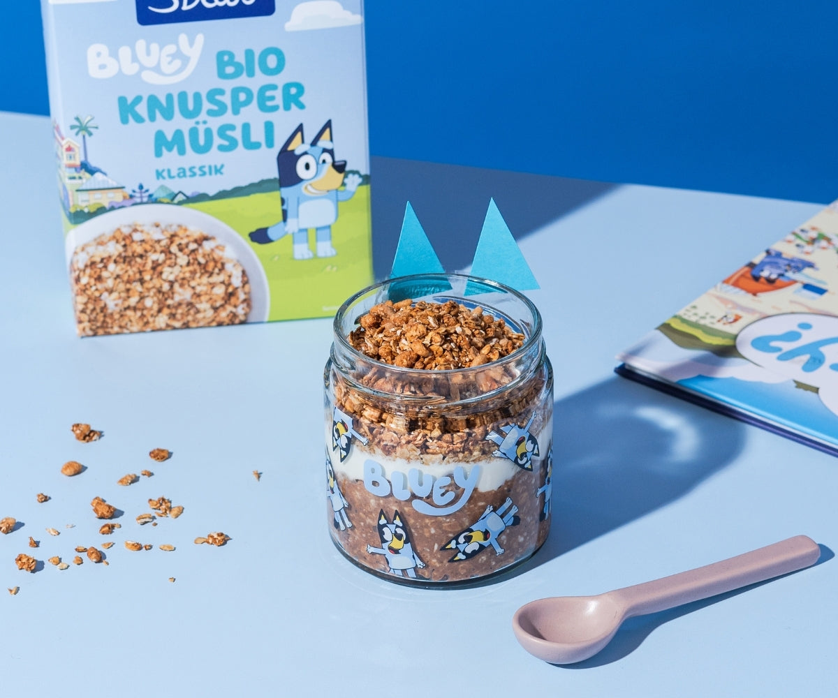 Overnight Oats Glas – Bluey Edition