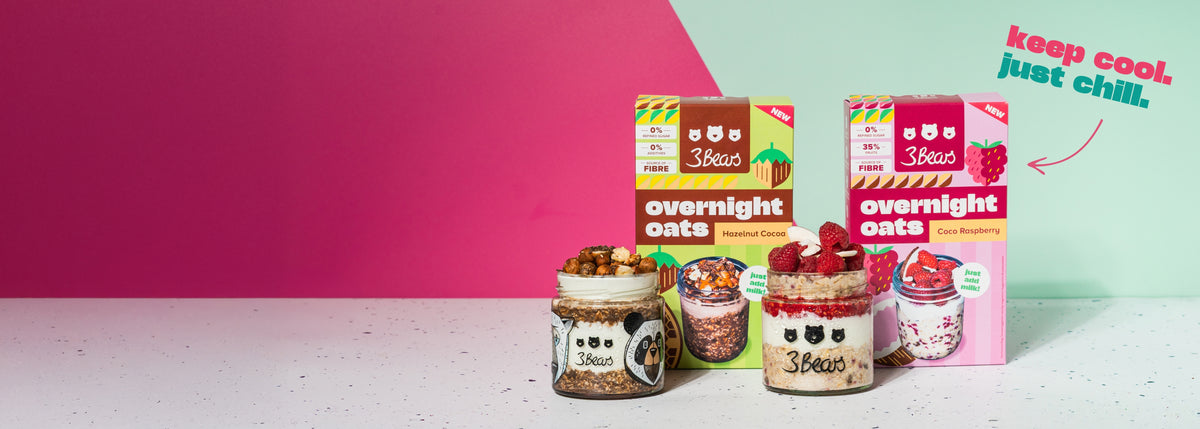 3Bears Overnight Oats, Porridge, Granola, Haferriegel & Zubehör