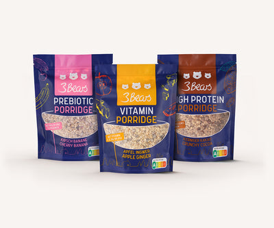 12 % RABATT AUF ALLES von 3BEARS\nwie z.B. Porridge/Oat/Toppings und Nussmus